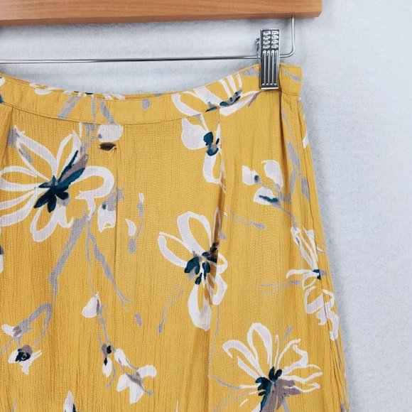 Oneill Skirt Womens Small Yellow Floral Maxi Double Slit Beach Swim Cover Casual - Picture 13 of 16